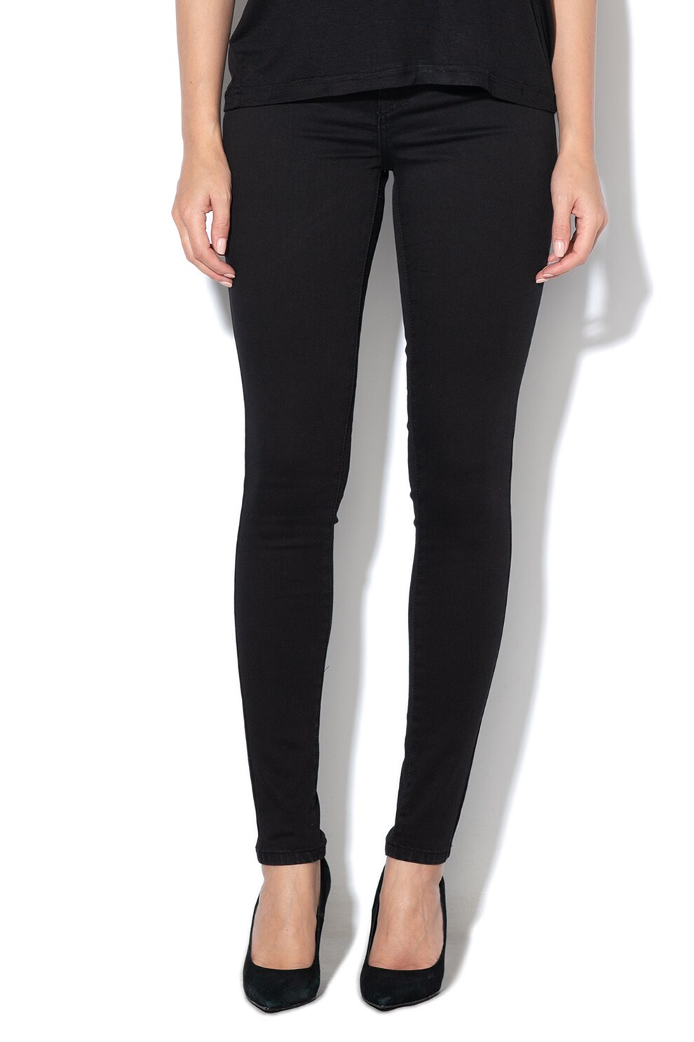 BIG STAR, Blugi skinny cu talie inalta Destiny, Negru, W25-L32