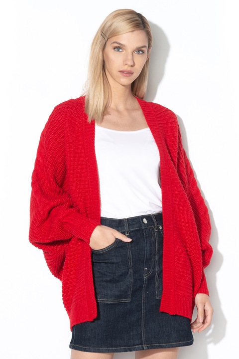 Pepe Jeans London, Katty bő fazonú kardigán, Piros, XS-S