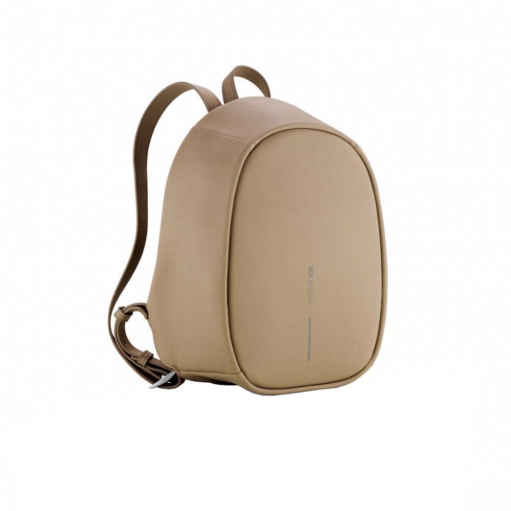 Rucsac antifurt elegant, cu fermoare ascunse, XD by AleXer, BY, pu, poliester, maro, breloc inclus din piele ecologica si metal