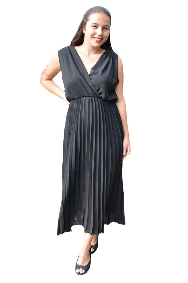 Rochie de vara Genisee, cu imprimeu animal, D&J Exclussive, Negru