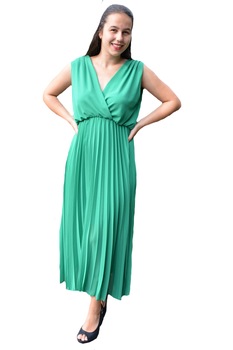 Rochie de vara Genisee, cu imprimeu animal, D&J Exclussive, Verde Rochie de vara Genisee, cu imprimeu animal, D&J Exclussive, Verde