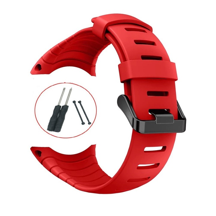 Силиконова каишка Smart Pulse за Suunto Core All Black, Червена