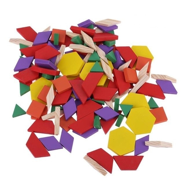 XL дървен пъзел Tangram, неограничен брой, 250 части, Picodino® - eMAG.bg