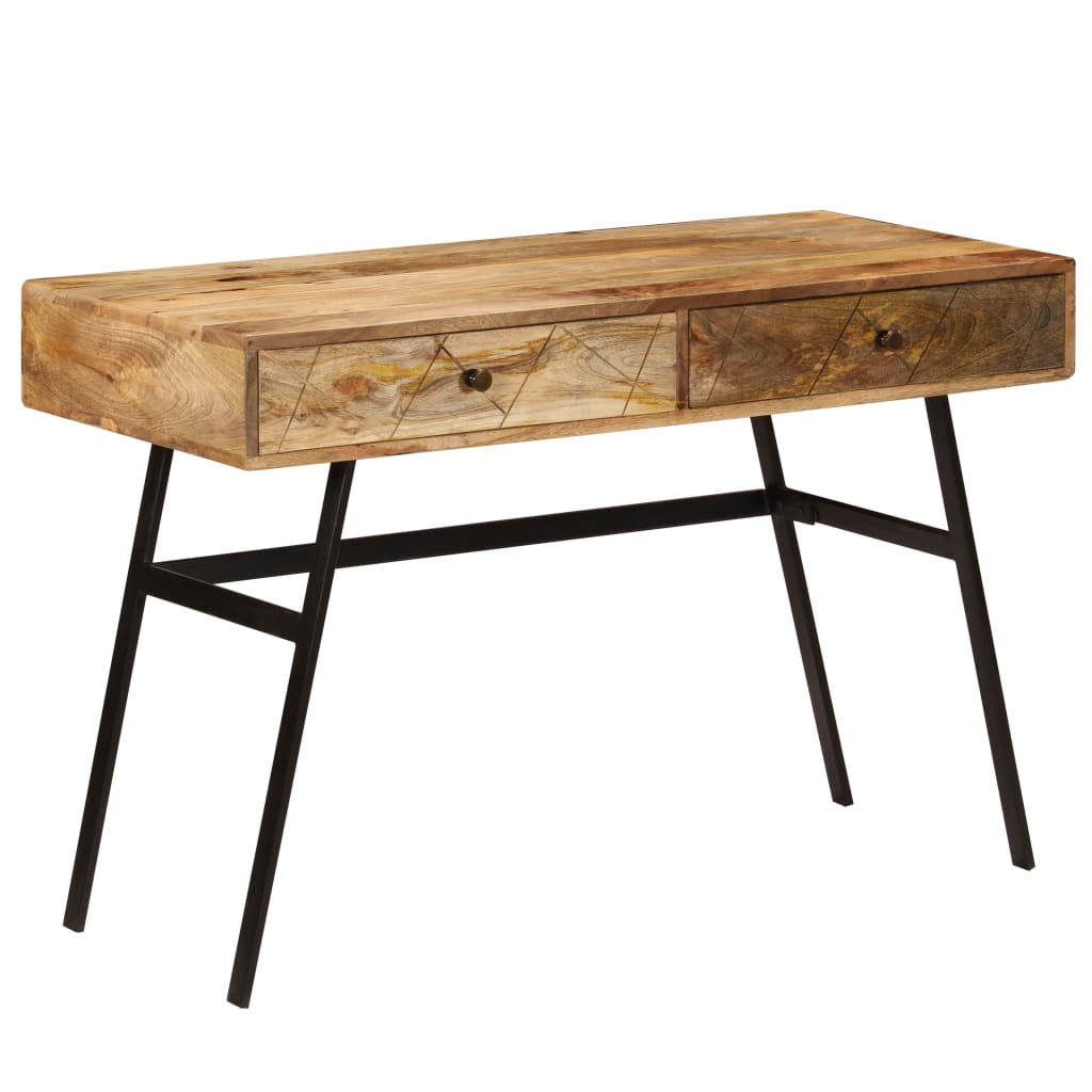 Birou de scris cu sertare, vidaXL, Lemn de mango, Maro, 110 x 50 x 75 cm