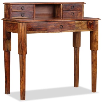 Birou de lucru cu 5 sertare, vidaXL, Palisandru, Maro, 90 x 40 x 90 cm Birou de lucru cu 5 sertare, vidaXL, Palisandru, Maro, 90 x 40 x 90 cm