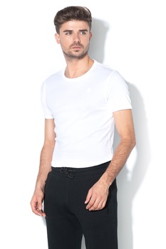 G-Star RAW, Tricou de bumbac organic cu detaliu brodat - 2 piese, Alb G-Star RAW, Tricou de bumbac organic cu detaliu brodat - 2 piese, Alb