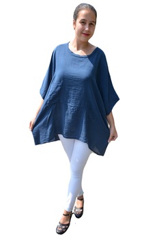 Bluza Avelia, cu croi lejer si asimetric, D&J Exclussive, Albastru marin Bluza Avelia, cu croi lejer si asimetric, D&J Exclussive, Albastru marin