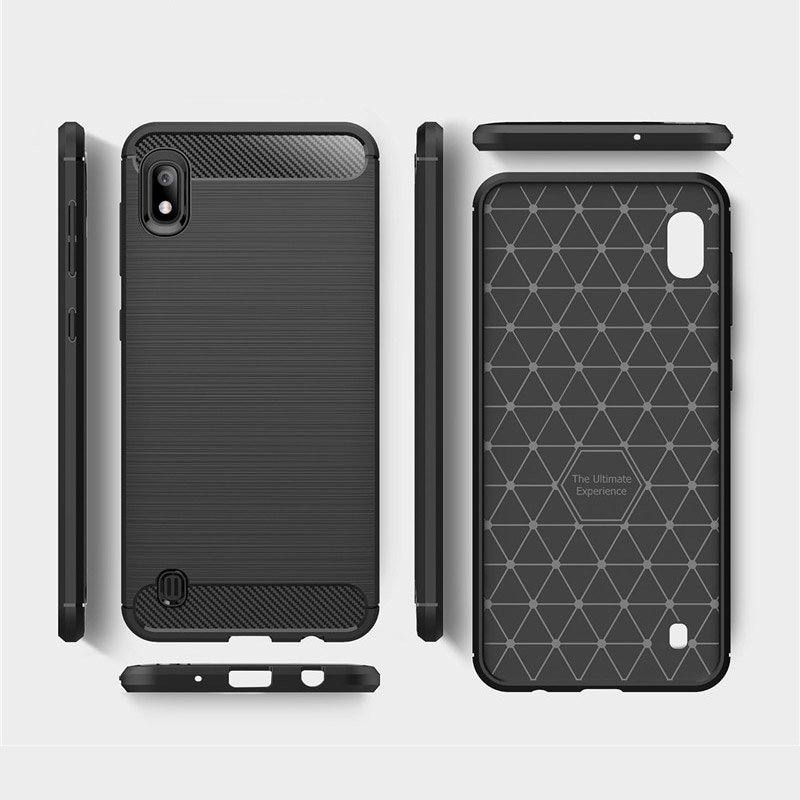 Husa pentru Samsung Galaxy A10 / M10, Techsuit Carbon Silicone, Black
