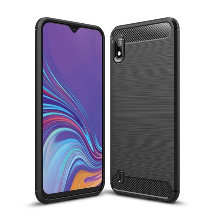 Кейс за Samsung Galaxy A10 / M10, Techsuit Carbon Silicone, черен