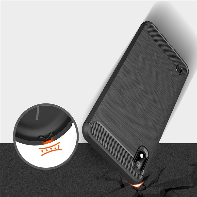Husa pentru Samsung Galaxy A10 / M10, Techsuit Carbon Silicone, Black