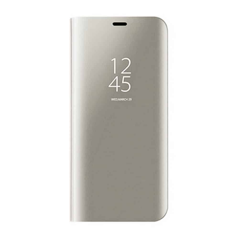 Husa Huawei P30 Pro - Flip Mirror tip Carte, Capac translucid, Argintie