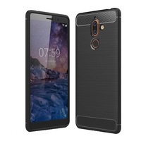 Husa Carbon Flexibil , Nokia 7 Plus , Negru
