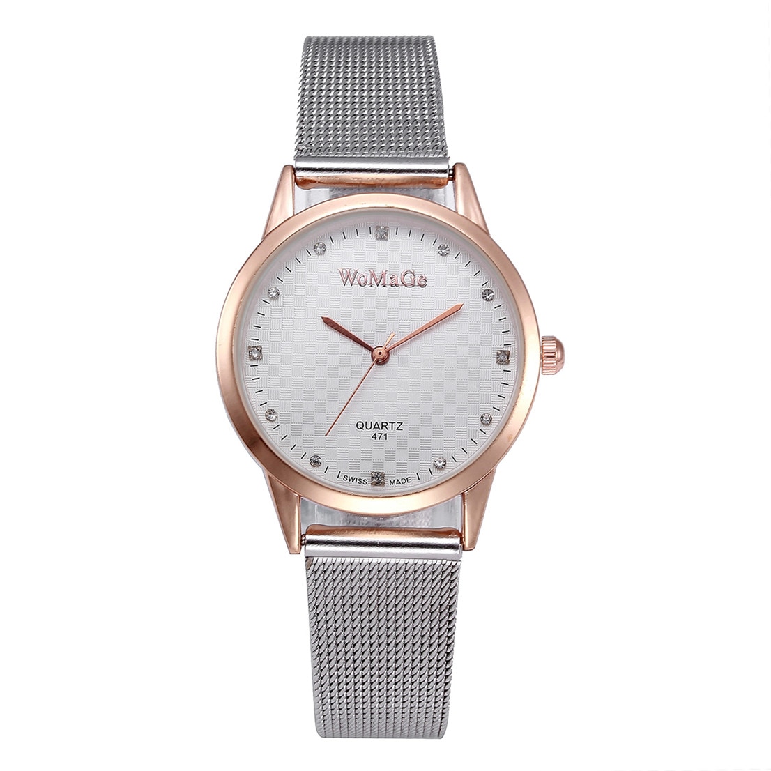 Ceas dama casual, elegant Quartz WOMAGE model Premium W259, curea metal, afisaj analog
