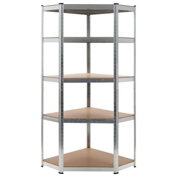 Raft depozitare, vidaXL, Otel si MDF, 75 x 75 x 180 cm, Argintiu Raft depozitare, vidaXL, Otel si MDF, 75 x 75 x 180 cm, Argintiu