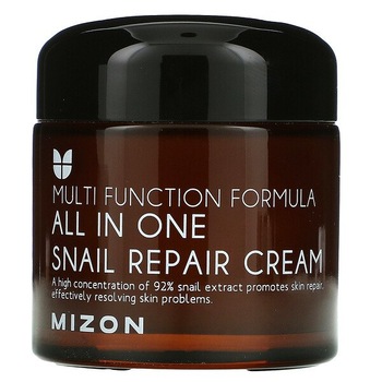 Crema multifunctionala reparatoare calmanta cu 92% secretie de melc, All In One Snail Repair Cream, Mizon, 75 ml Crema multifunctionala reparatoare calmanta cu 92% secretie de melc, All In One Snail Repair Cream, Mizon, 75 ml