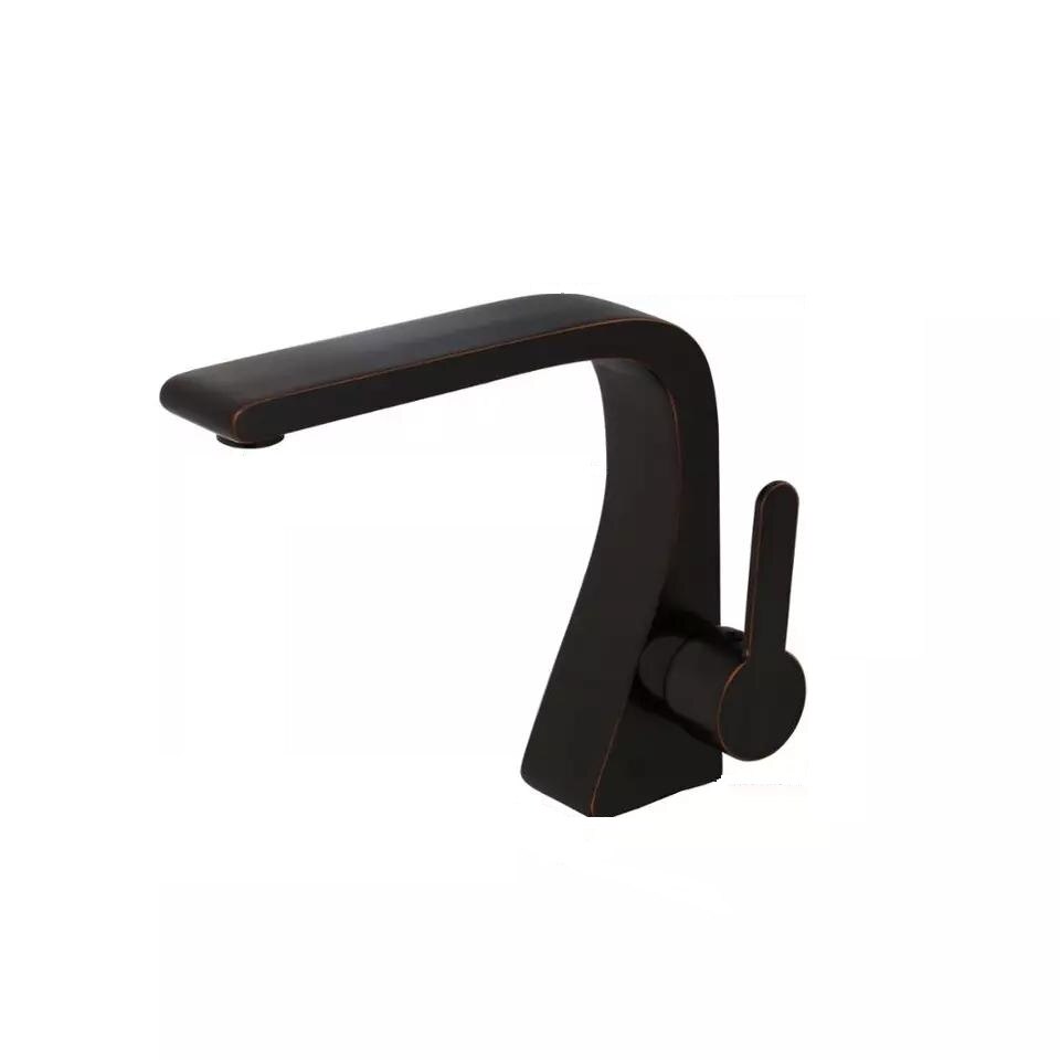 Baterie lavoar monocomanda montare chiuveta baie negru antichizat TRENDY S
