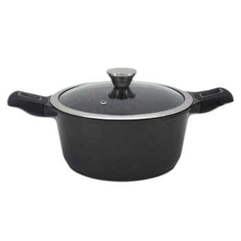 Cratita din aluminiu 4.3L Zephyr, 24cm, inductie, Marble, cu manere detasabile Cratita din aluminiu 4.3L Zephyr, 24cm, inductie, Marble, cu manere detasabile