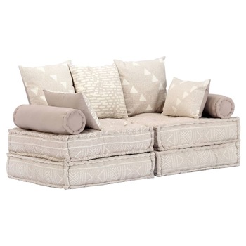 Canapea modulara 2 locuri, vidaXL, Textil, 140 x 70 x 85 cm, Bej Canapea modulara 2 locuri, vidaXL, Textil, 140 x 70 x 85 cm, Bej