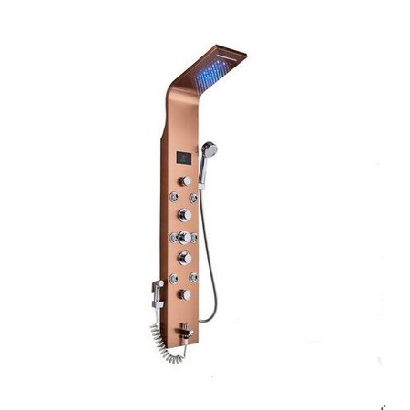 Blow layer rule Panel de Dus Multifunctional cu LED, RoseGold, Ecran de temperatura, efect  de ploaie, sistem de masaj, jeturi SPA, AquaSpa, Functie de Bideu - eMAG.ro