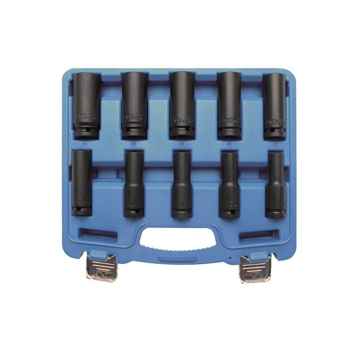 Trusa chei tubulare lungi de impact 10-24 mm, actionare 12,5 mm (1/2"), 10 piese, BGS 5206
