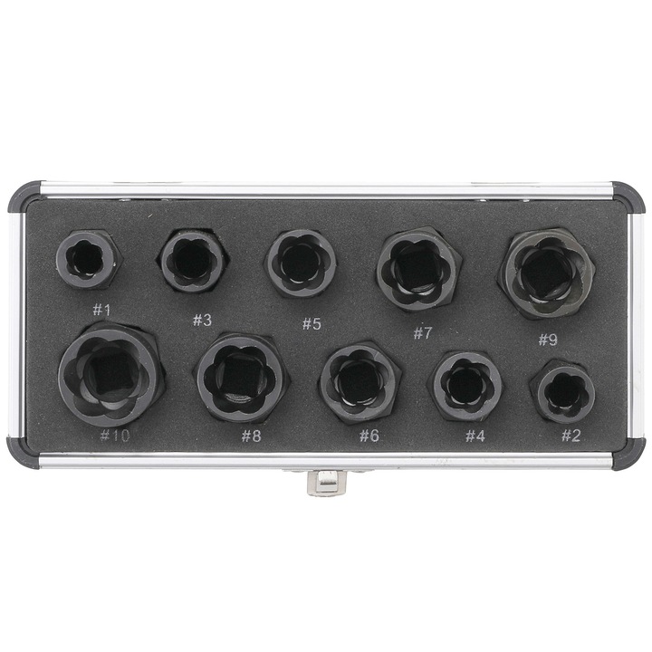 BGS Tehnic Dugókulcs készlet, kopott és lopásgátló csavarokhoz, 10 db