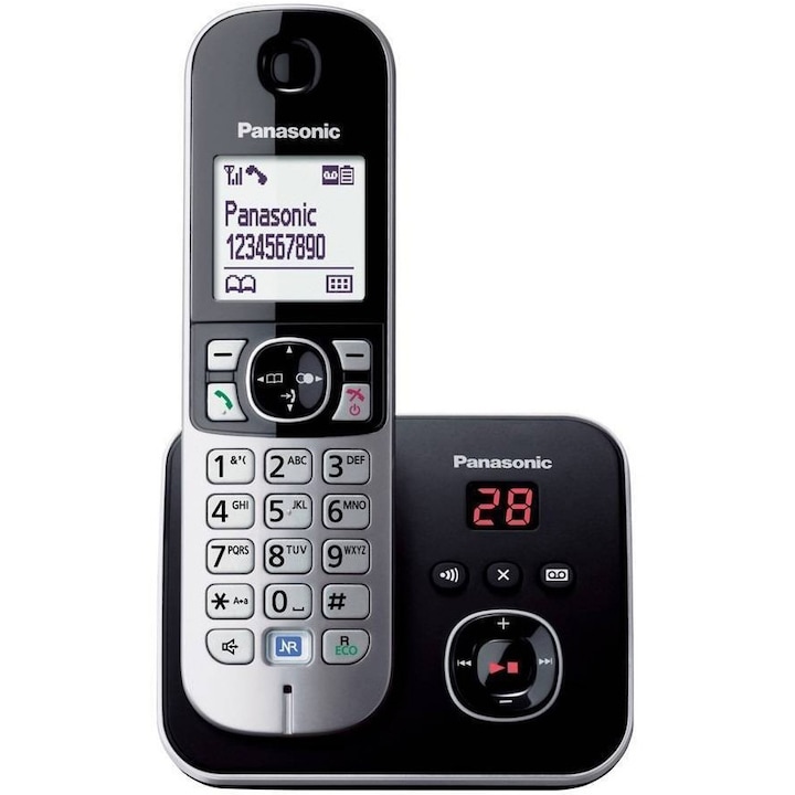 Panasonic DECT KX-TG6821FXB vezeték nélküli telefon, hívóazonosító, fekete