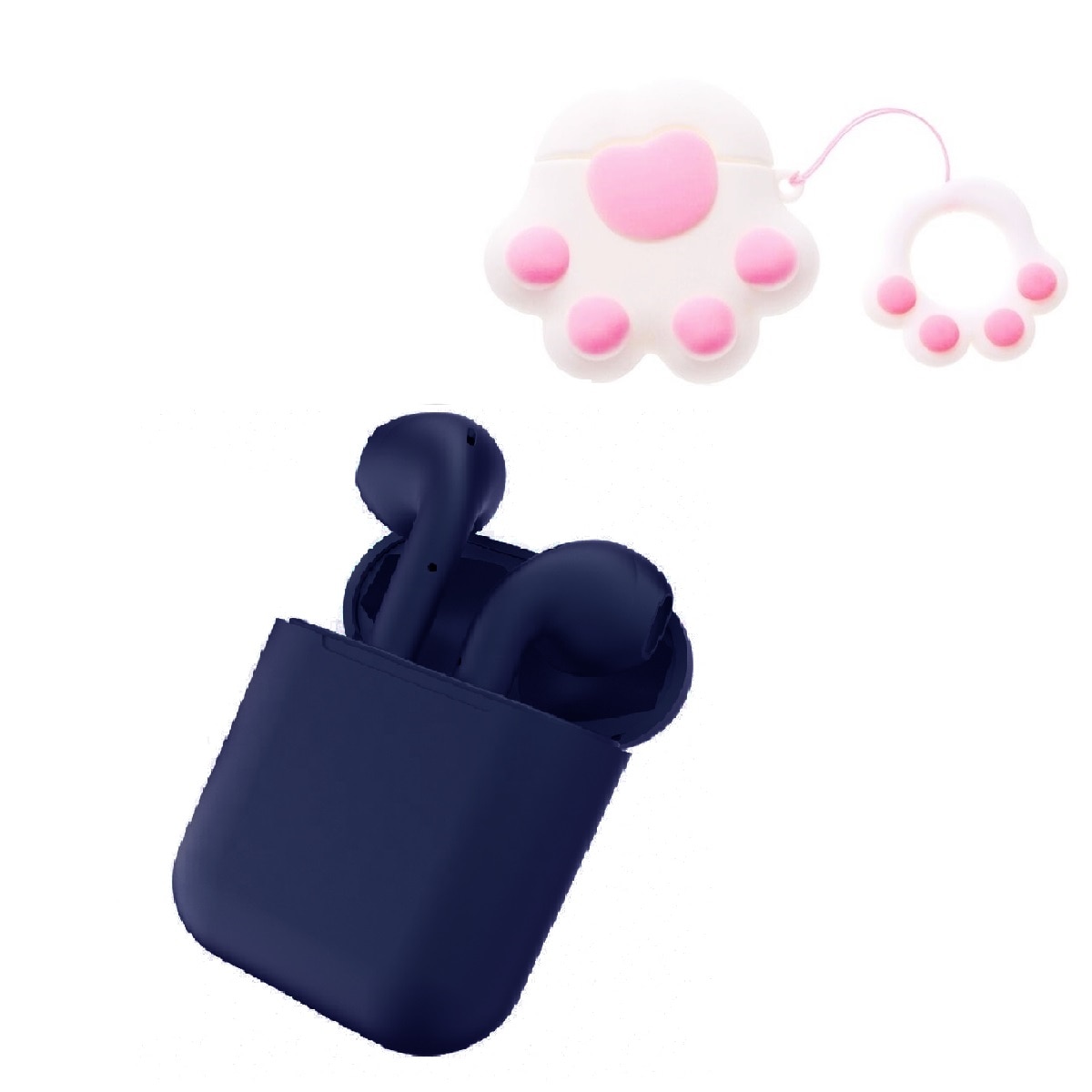 Casti Wireless fara fir pentru sport, The Phone Closet, bluetooth 5.0, High Definition Music Stereo Audio, Compatibile Android & iOS, Apeluri telefon, Incarcator si Suport Docking, Albastru Blue Bleumarin Mat