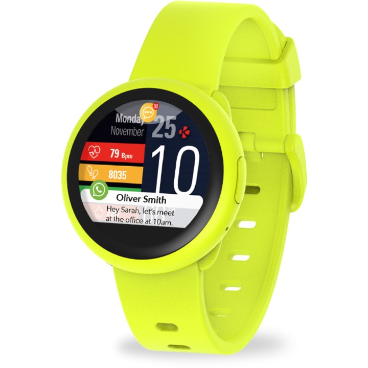 Часовник smartwatch MyKronoz ZeRound 3 Lite, Водоустойчивост IP67, Optical HR, Yellow