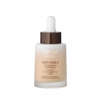 Fond de ten hidratant skin voile, efect de piele perfecta, cu acid hialuronic si AQUAPHYLINE, maro aluna, 25 ML, Bottega Verde Fond de ten hidratant skin voile, efect de piele perfecta, cu acid hialuronic si AQUAPHYLINE, maro aluna, 25 ML, Bottega Verde