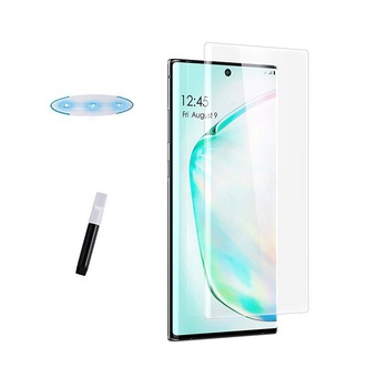 Folie protectie sticla temperata pentru Samsung Galaxy Note 10 Pro curbata full glue cu adeziv UV, transparent Folie protectie sticla temperata pentru Samsung Galaxy Note 10 Pro curbata full glue cu adeziv UV, transparent