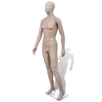 Manechin masculin, vidaXL, Plastic, Bej, 185 cm Manechin masculin, vidaXL, Plastic, Bej, 185 cm