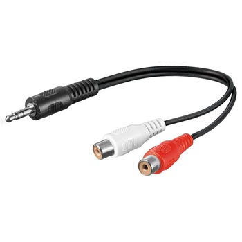 Cablu audio 0,2 m 3,5 mm stereo tata > 2 x RCA mama, Goobay Cablu audio 0,2 m 3,5 mm stereo tata > 2 x RCA mama, Goobay