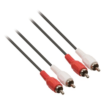Cablu audio stereo RCA, 2x RCA tata - 2x RCA tata 5 m negru, Valueline Cablu audio stereo RCA, 2x RCA tata - 2x RCA tata 5 m negru, Valueline
