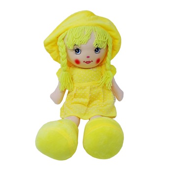 Papusa de Plus, Rochita cu Buline si Tulle, 55 cm, SALAMANDRA KIDS®, Galbena Papusa de Plus, Rochita cu Buline si Tulle, 55 cm, SALAMANDRA KIDS®, Galbena