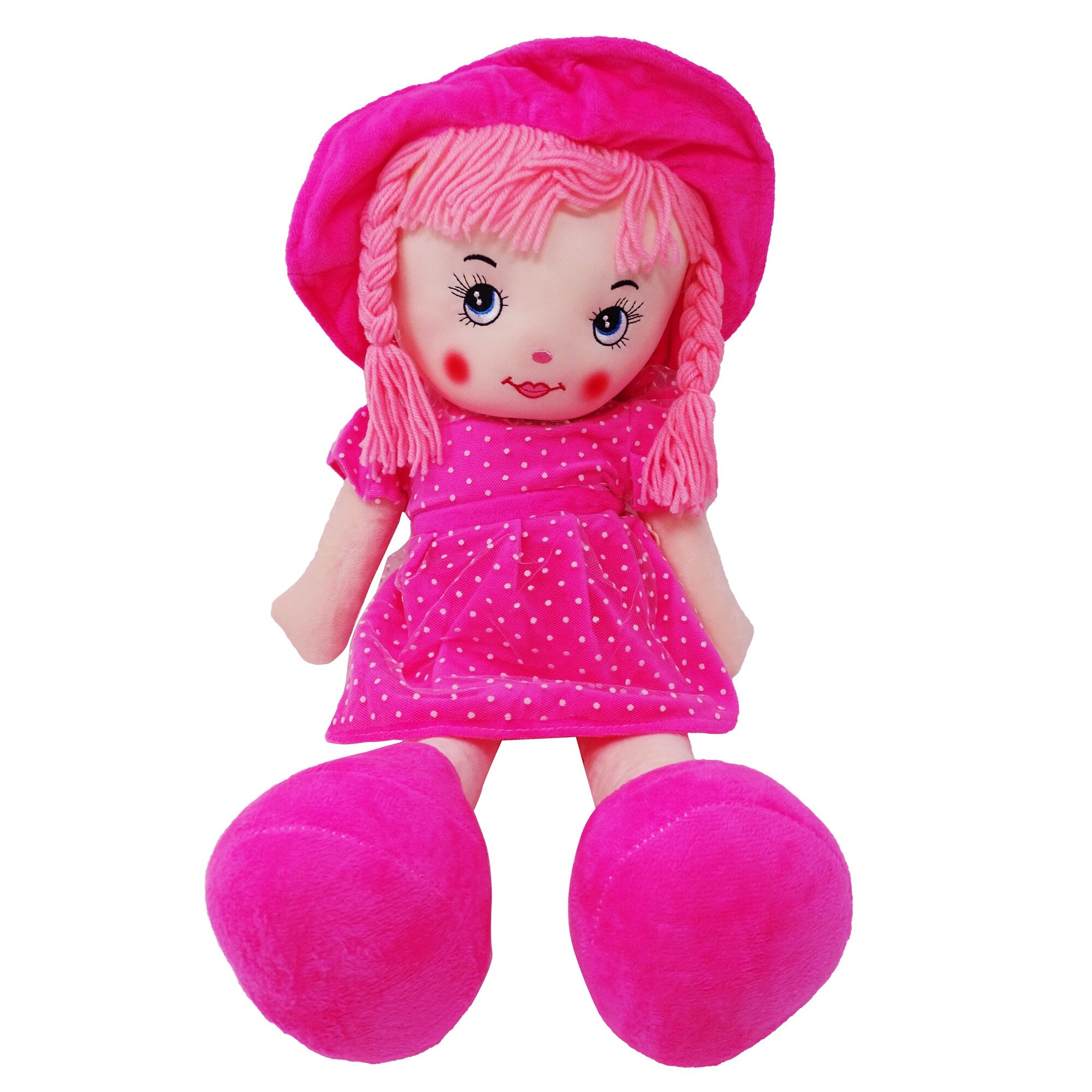 Papusa de Plus, Rochita cu Buline si Tulle, SALAMANDRA KIDS®, Roz