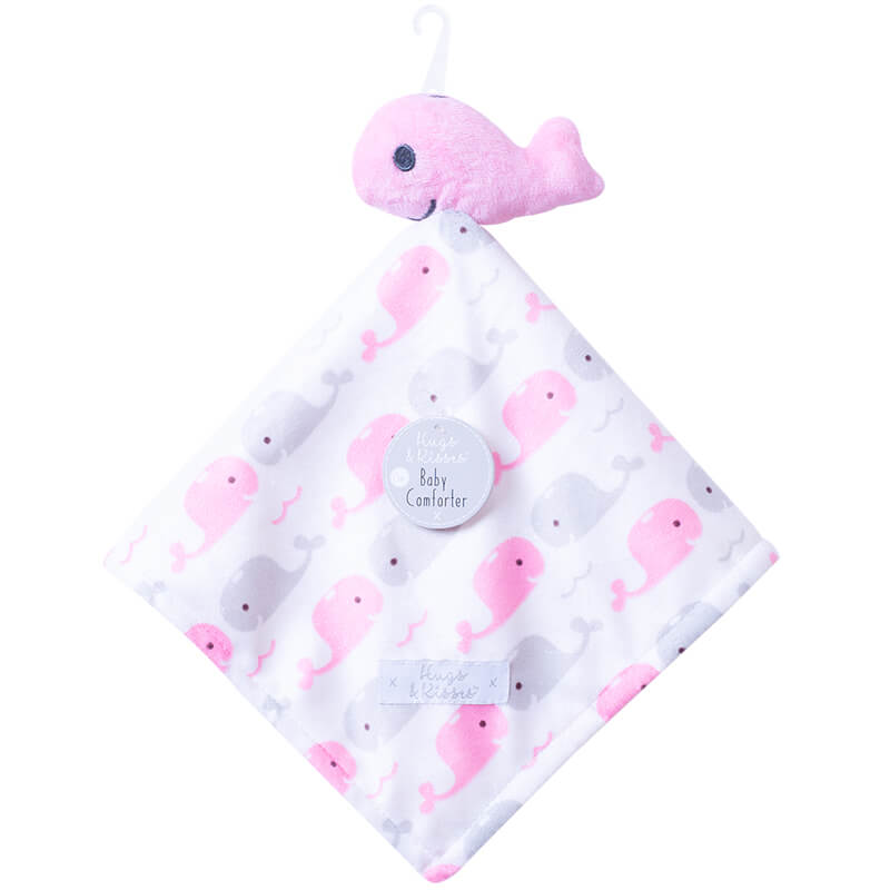 Jucarie de plus balena cu paturica, First Steps, roz