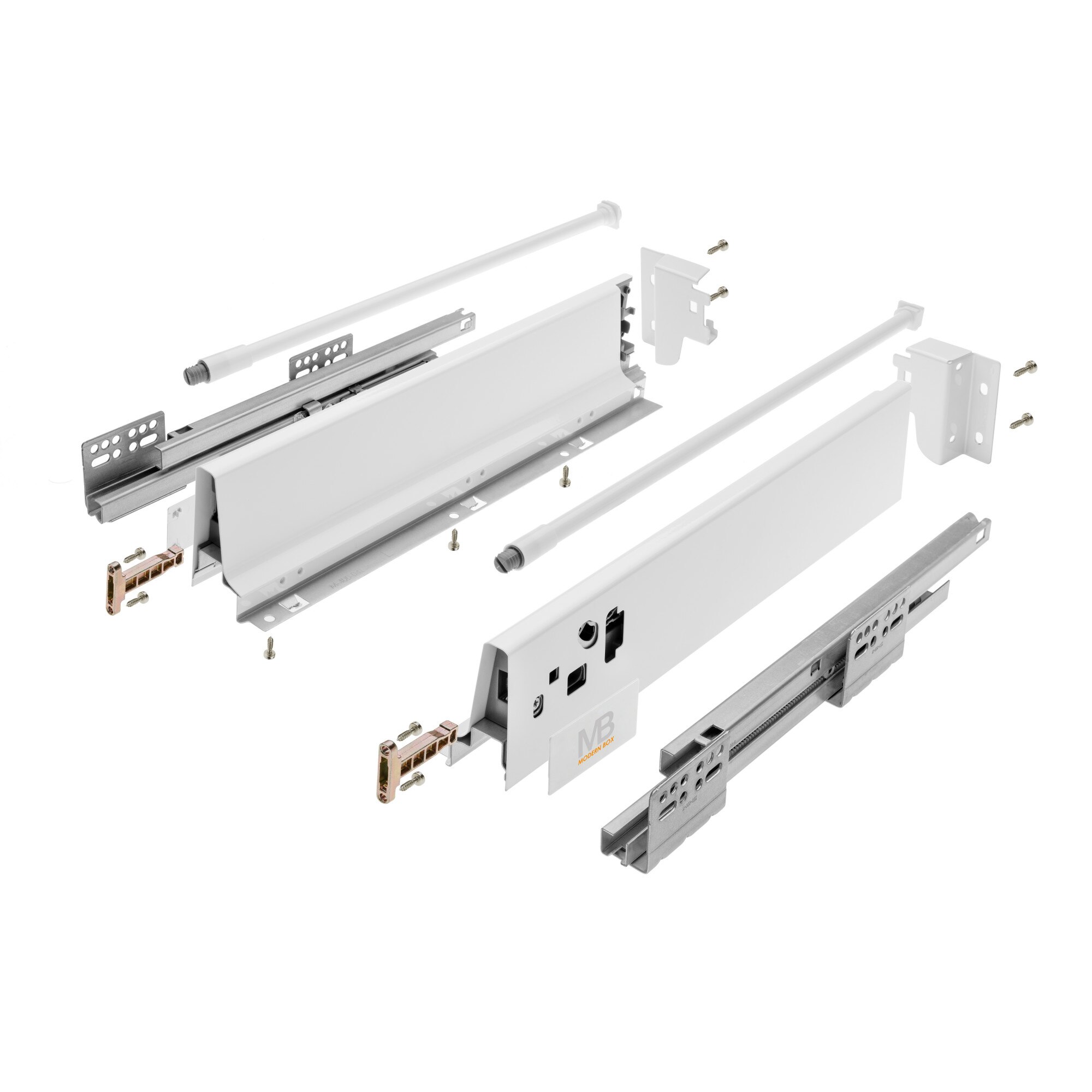 Sertar cu amortizare, laterale metalice, ModernBox L= 500 mm, h=146 mm, mediu, gri