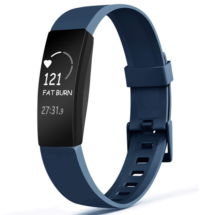 Curea Bratara Edman pentru Fitbit Inspire, marimea S, Albastru inchis