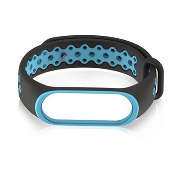 Bratara de schimb din silicon, pentru Xiaomi Mi Band 3 / Mi Band 4, Negru Albastru Bratara de schimb din silicon, pentru Xiaomi Mi Band 3 / Mi Band 4, Negru Albastru
