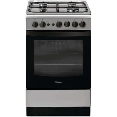 Aragaz Indesit IS5G1PMX/E, 4 arzatoare, Gaz, Aprindere electrica, Timer, Grill, 50 cm, Inox
