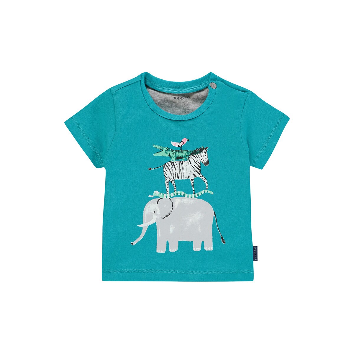 Tricou copii, Noppies, cu animalute, Saratoga, albastru