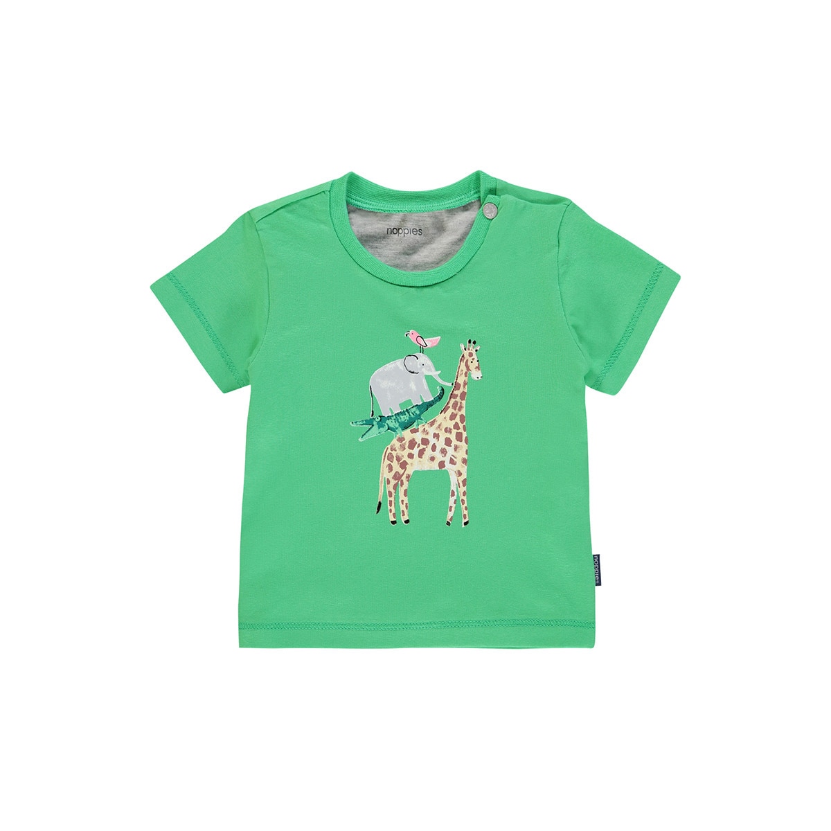 Tricou copii, Noppies, cu animalute, Saratoga, verde