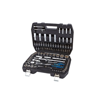 Trusa universala cu chei tubulare, clicheti si imbusuri HBM, 108 piese Trusa universala cu chei tubulare, clicheti si imbusuri HBM, 108 piese