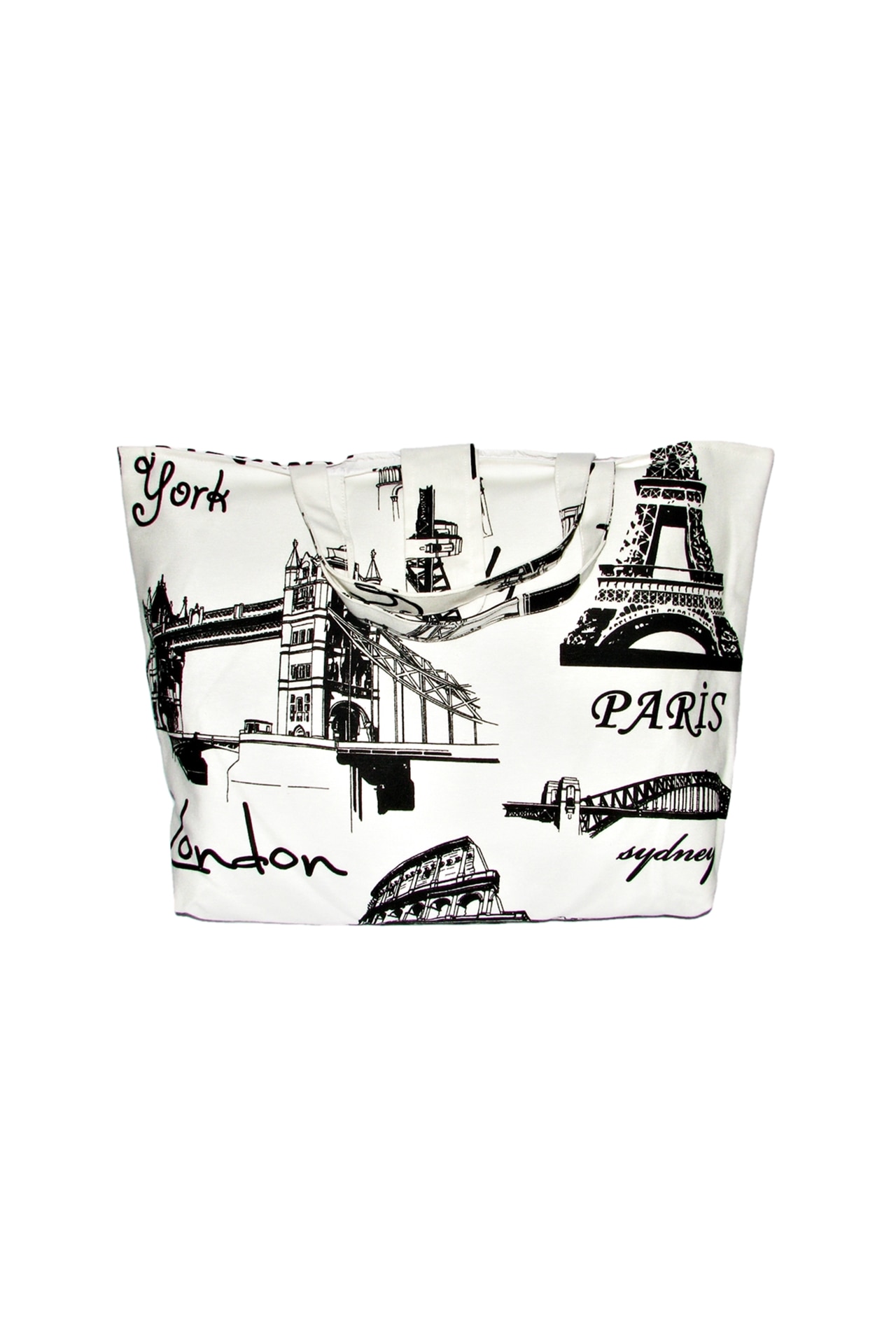 Geanta de plaja Tote Bag imprimeu orasele lumii