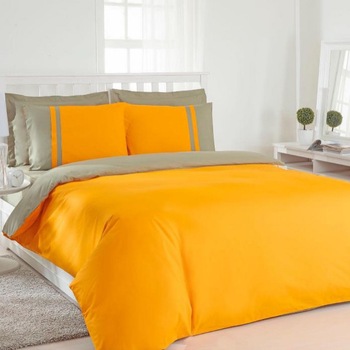 Lenjerie de pat bumbac 100%, NEON ORANGE pentru pat 2 persoane, 4 piese, 200x220 / 50x70, bumbac ranforce Lenjerie de pat bumbac 100%, NEON ORANGE pentru pat 2 persoane, 4 piese, 200x220 / 50x70, bumbac ranforce