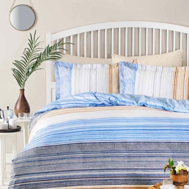 Lenjerie de pat bumbac 100%, DOREEN pentru pat 2 persoane, 4 piese, 200x220 / 50x70, bumbac ranforce