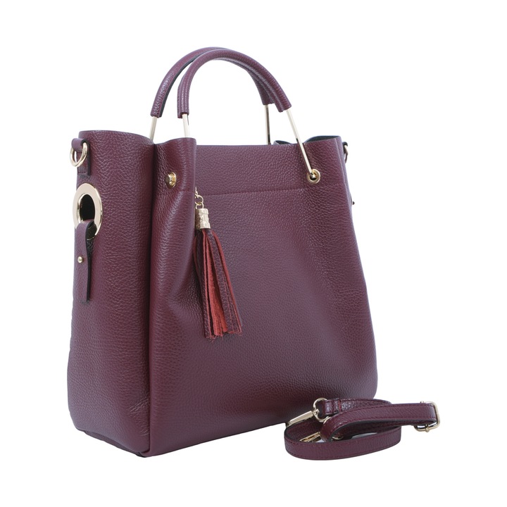 Alice táska, természetes bőr, bordeaux, 8055 bordeaux