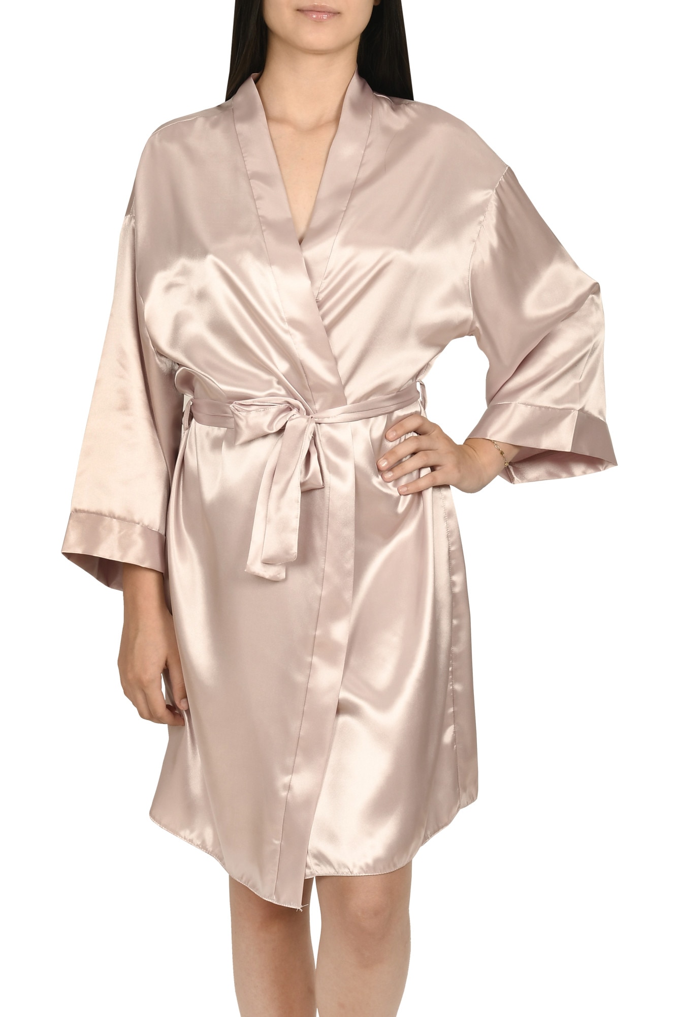 Halat dama satinat, Dora, Roz Pudra