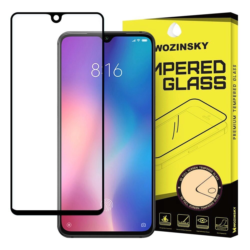 Folie Sticla Wozinsky Super Tough pentru Xiaomi Mi 9 SE, Full Screen, Full Glue, Negru