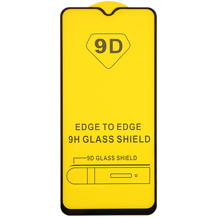 Защитен стъклен протектор, съвместим със Samsung A30 / A50 / M30 / A40s, NytroG Full Glue, черен